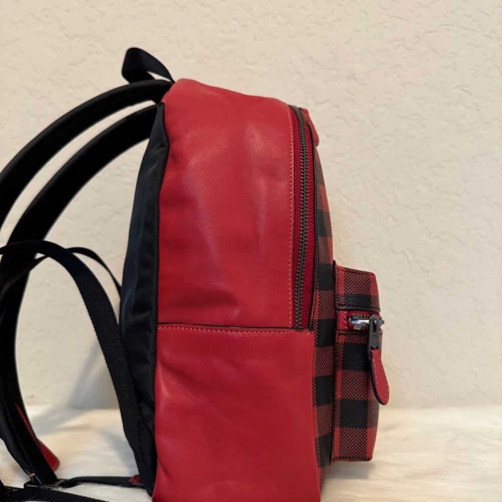 Coach Medium Charlie Backpack With Gingham Print - Picture 5 of 11